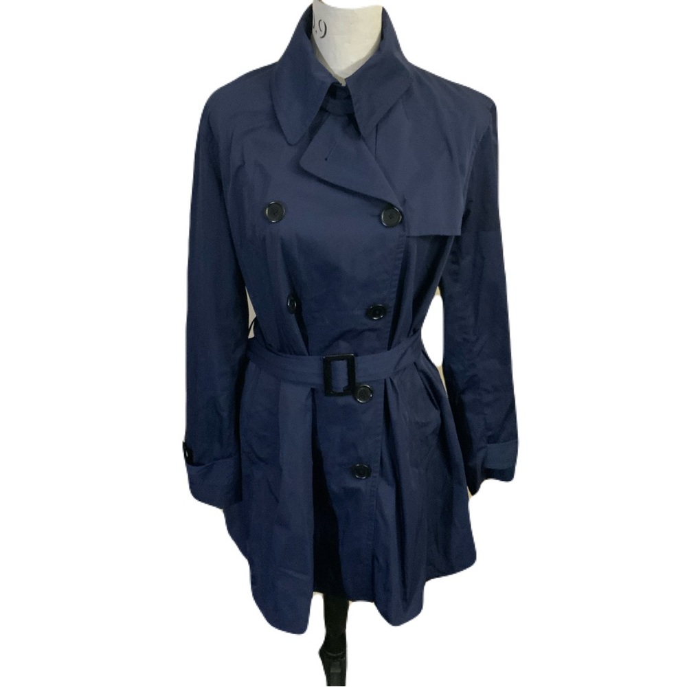 Ralph Lauren Navy Double-Breasted Trench Coat with Belt